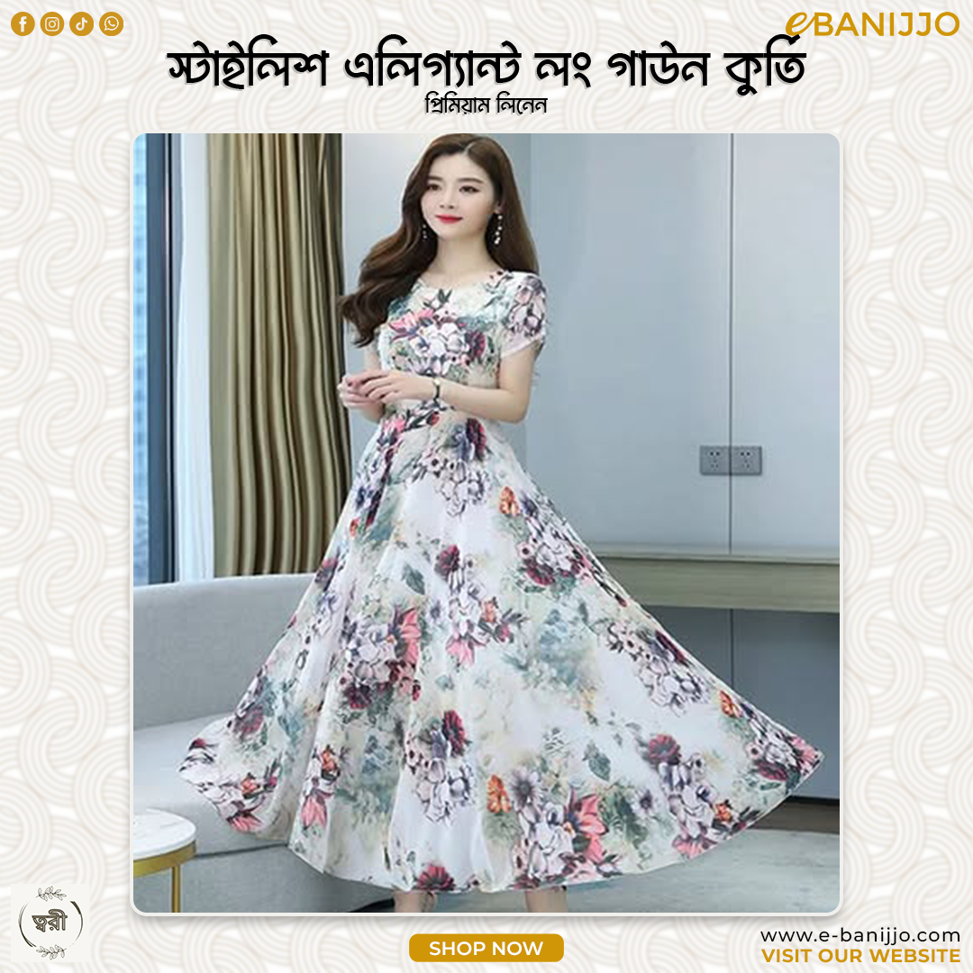 Stylish Elegant Long Gown Kurti