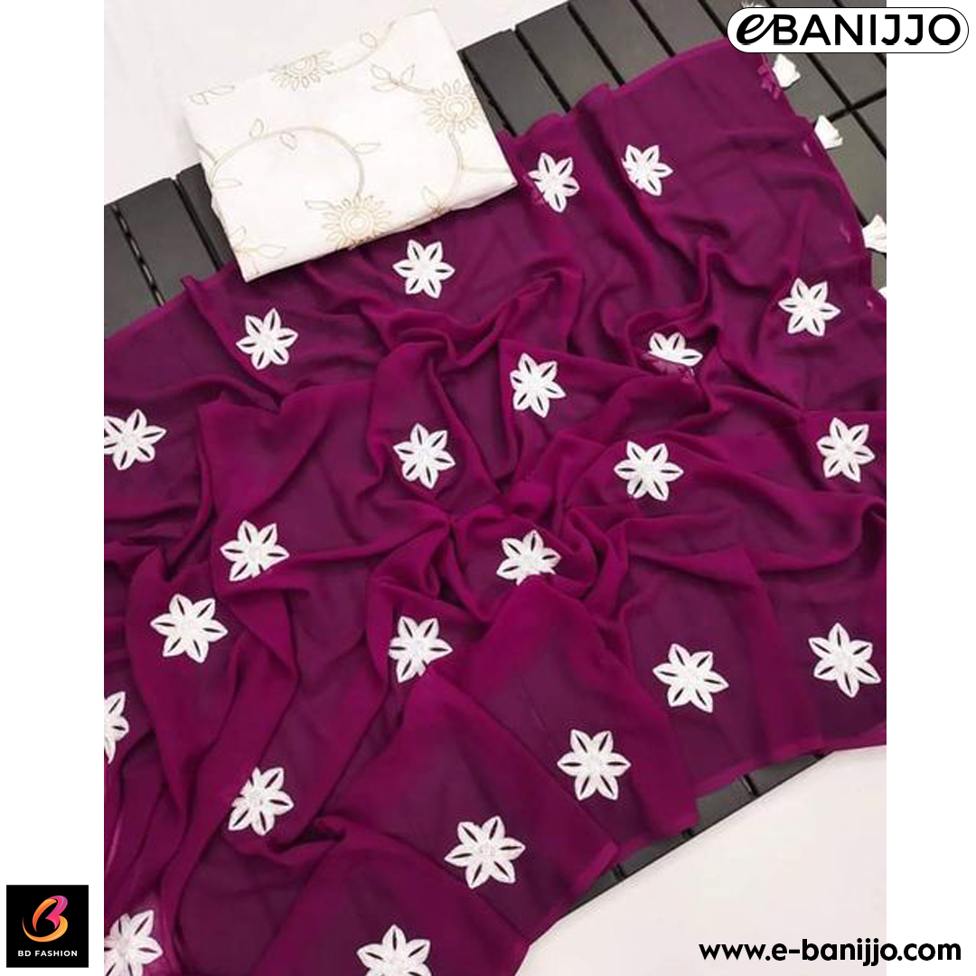 Embroidery Georgette saree
