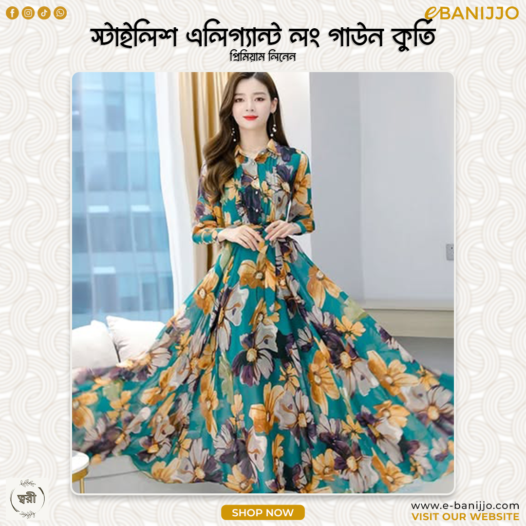 Stylish Elegant Long Gown Kurti
