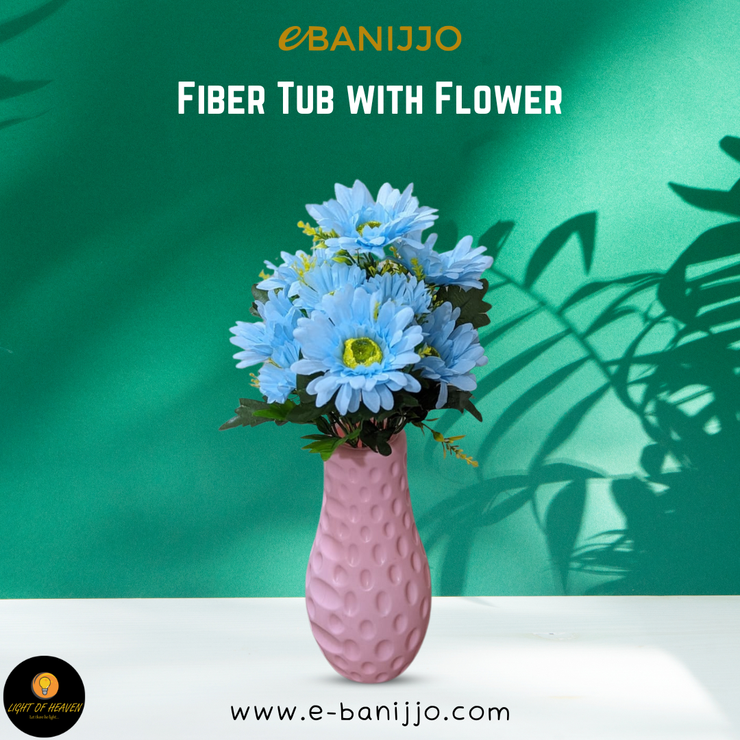 Fiber Tub with flower