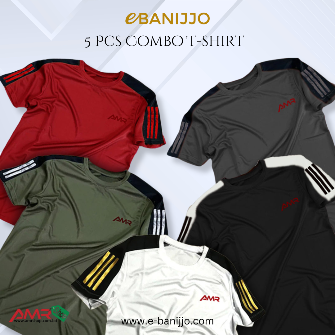 Mesh Fabric T-shirt 5 pcs combo