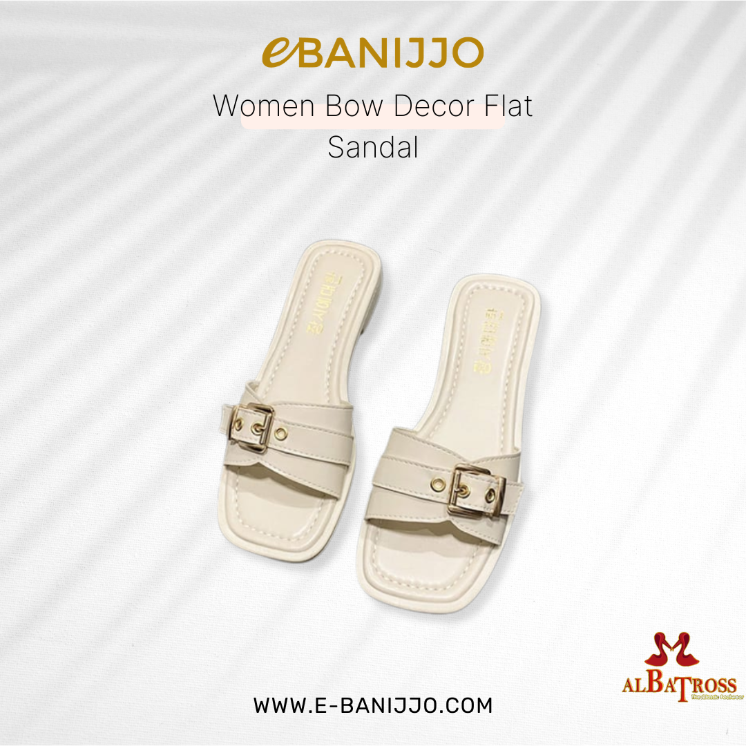 Women Bow Decor Flat Sandal