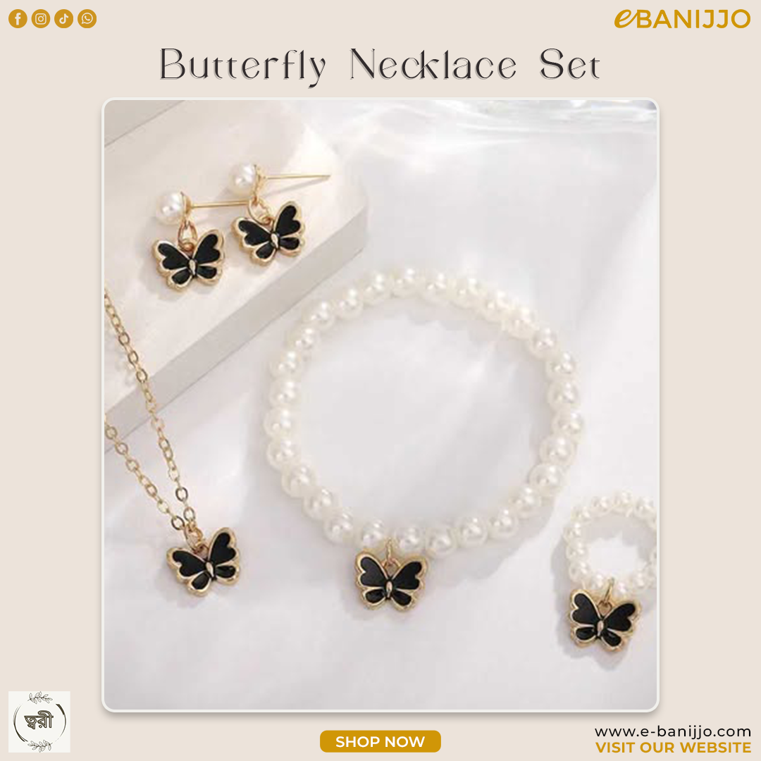 Butterfly necklace set
