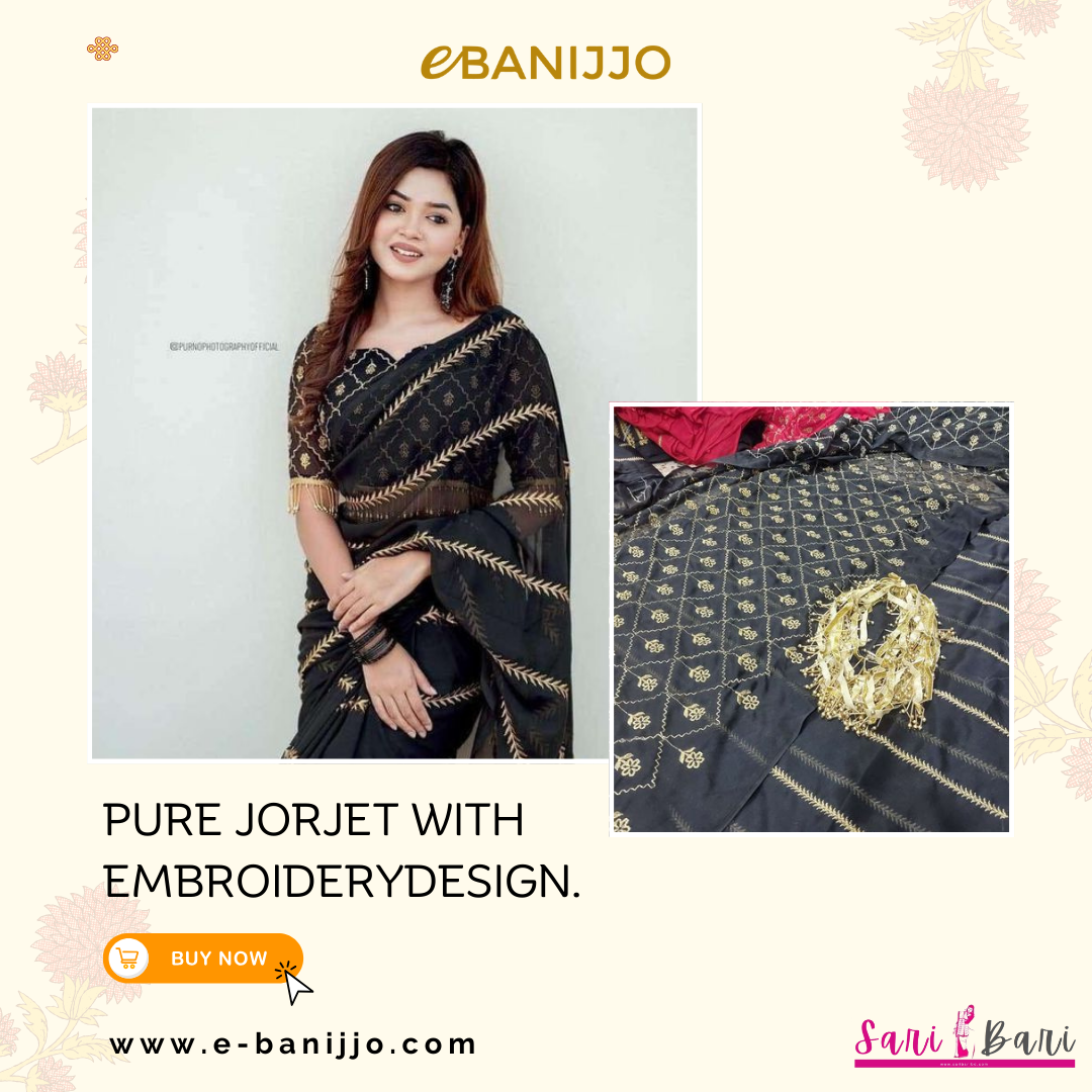 Pure jorjet  with embroiderydesign