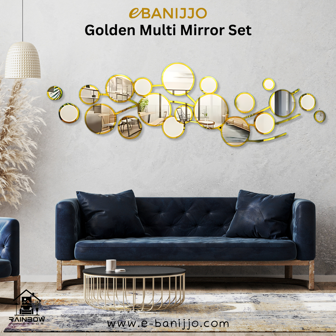Golden Multi Mirror Set
