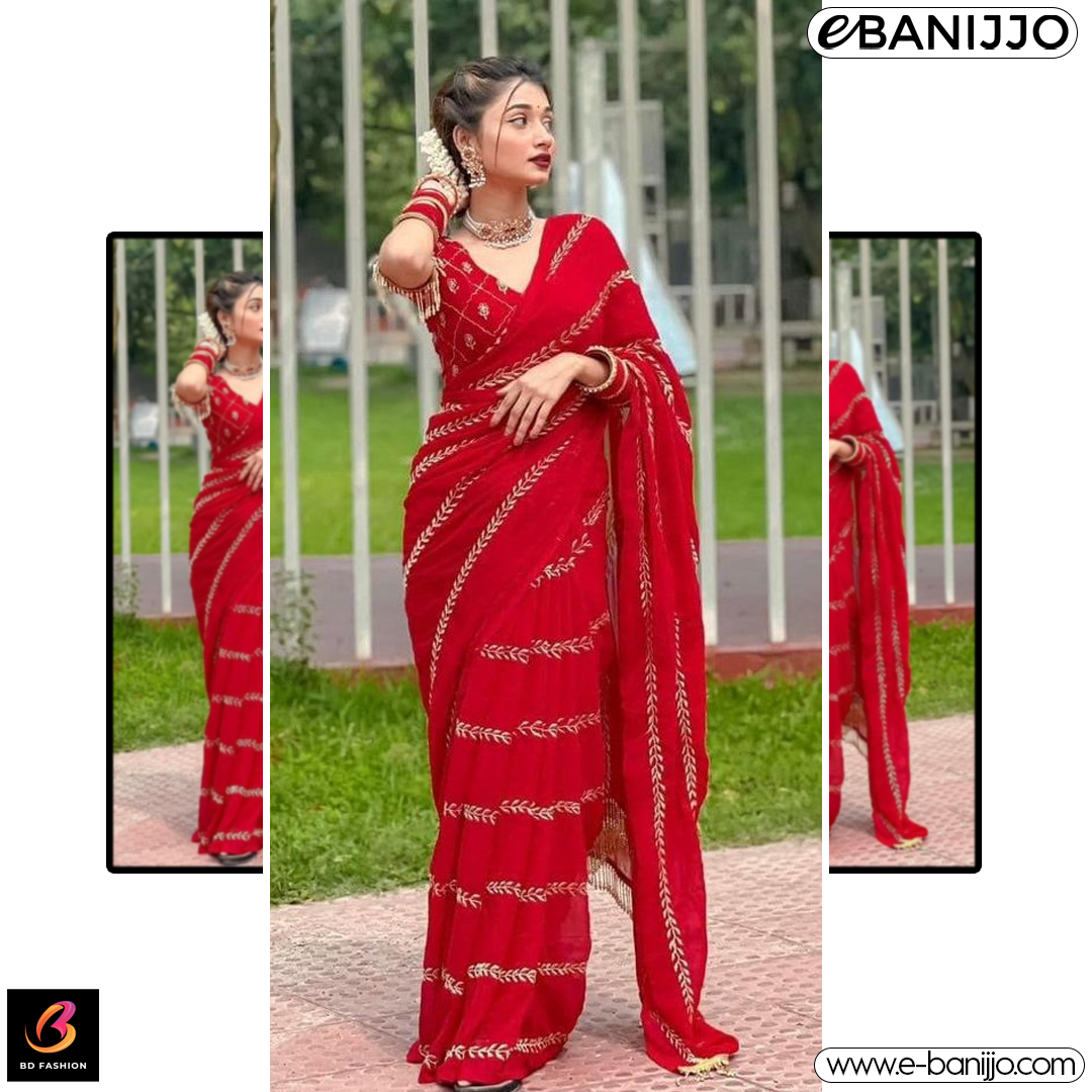 Georgette Embroidery saree
