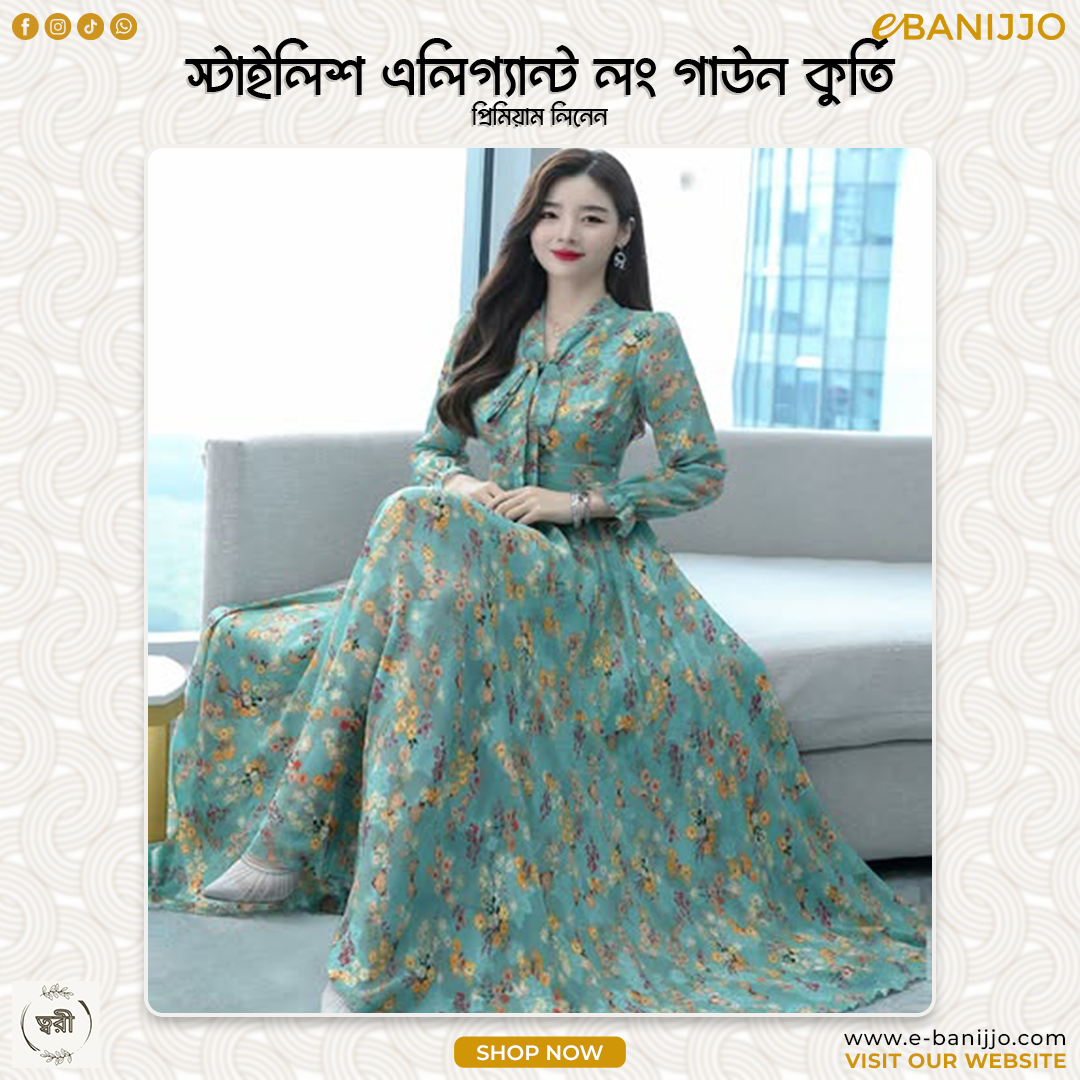 Stylish Elegant Long Gown Kurti