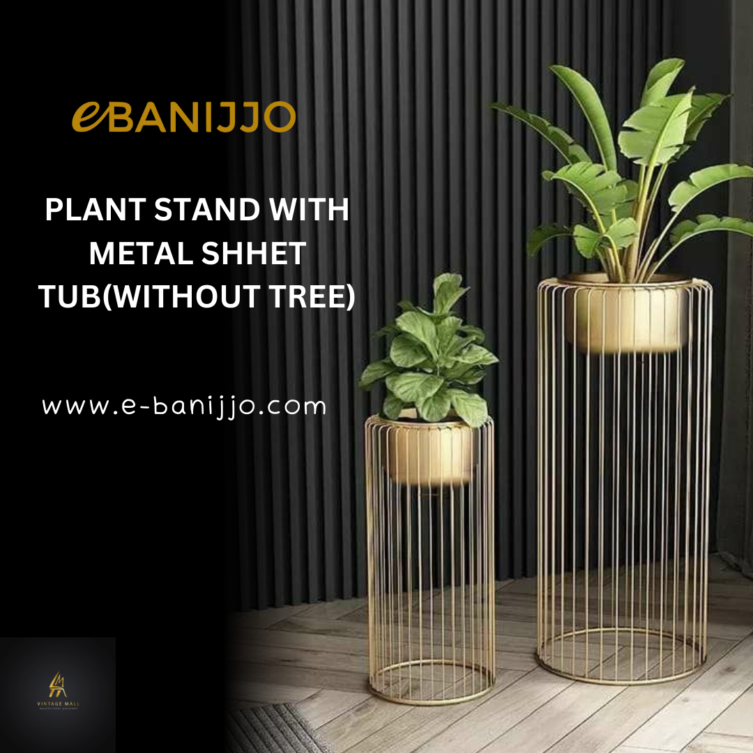 Plant stand with metal shhet tub(without tree)