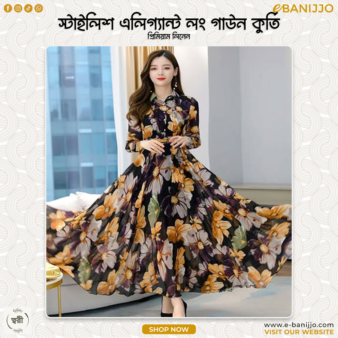 Stylish Elegant Long Gown Kurti