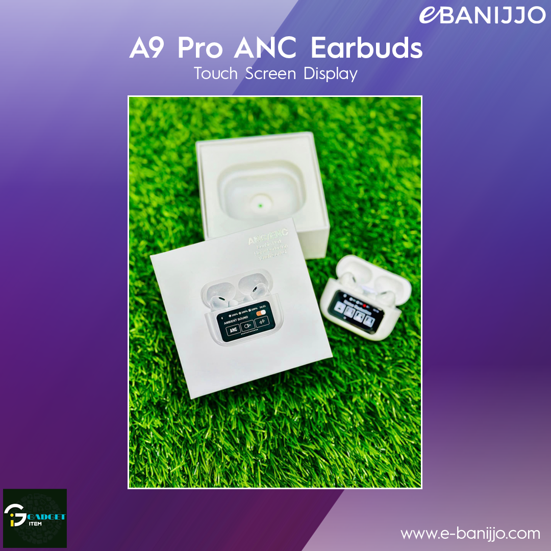 A9 Pro ANC Earbuds Touch Screen Display