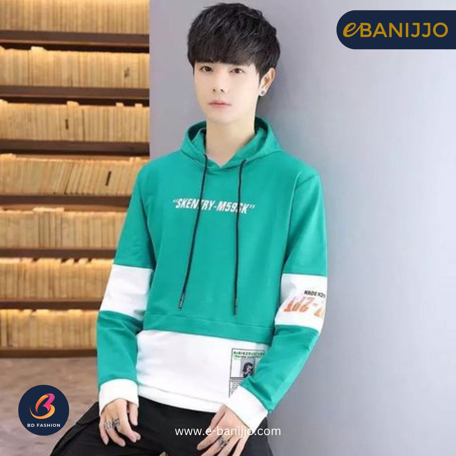 Stylish Color Combined Hoodie