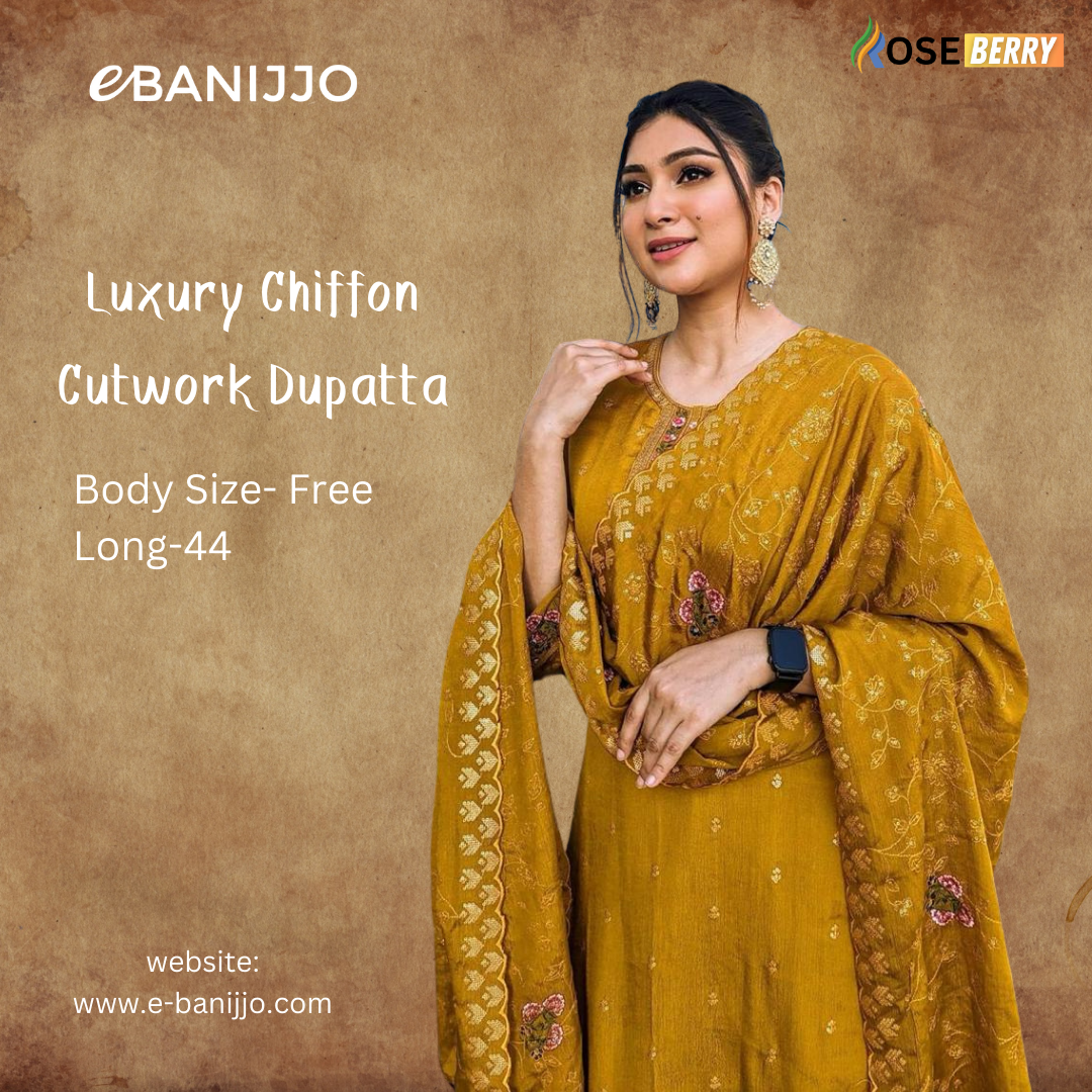 Luxury Chiffon Cutwork Three Piece