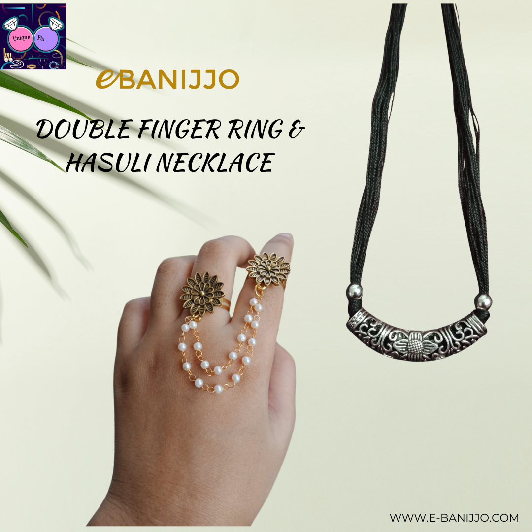 Double finger ring & Hasuli Necklace