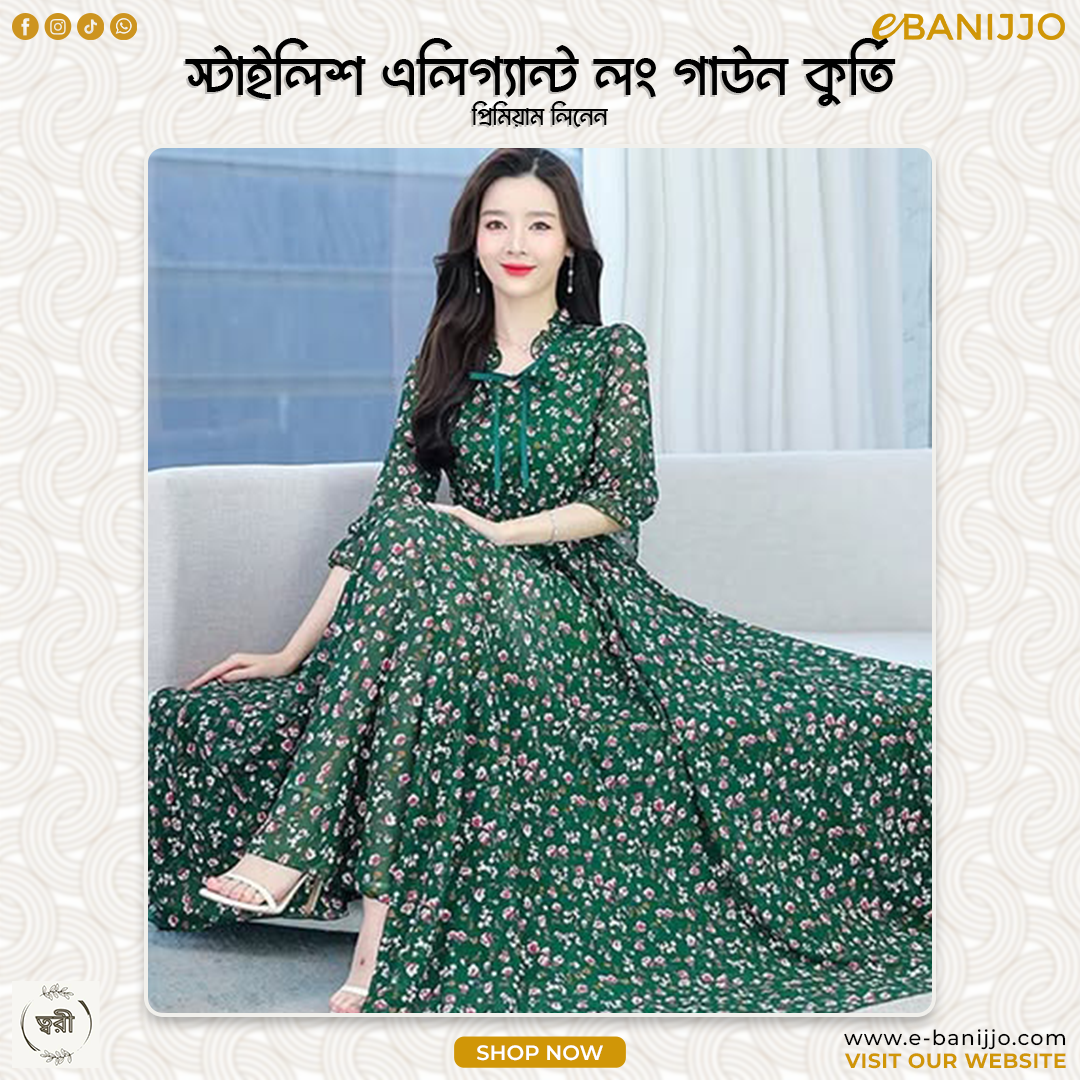 Stylish Elegant Long Gown Kurti