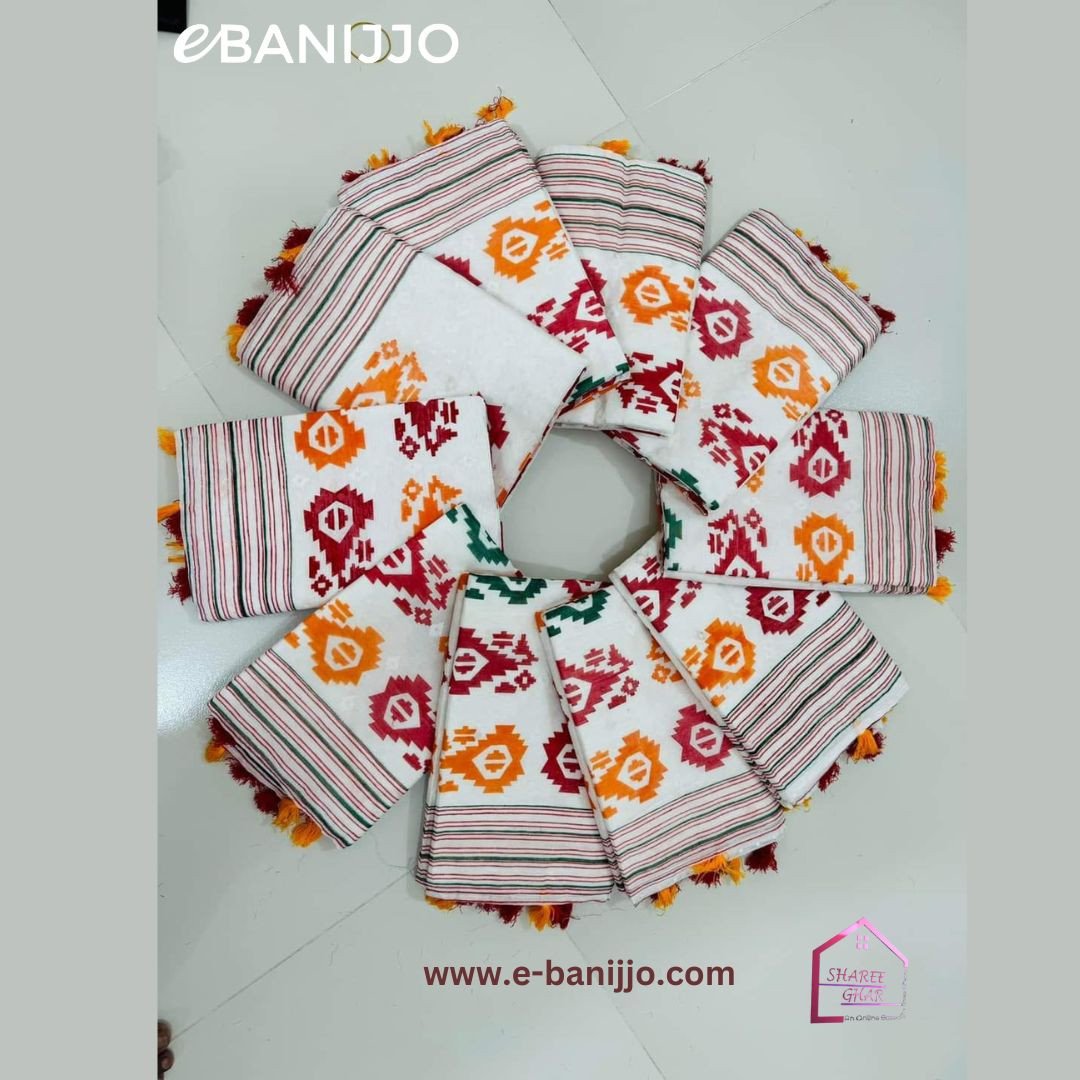 ব্লক প্রিণ্টের শাড়ি