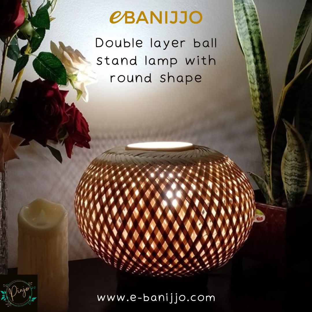 Double layer ball stand lamp with round shape