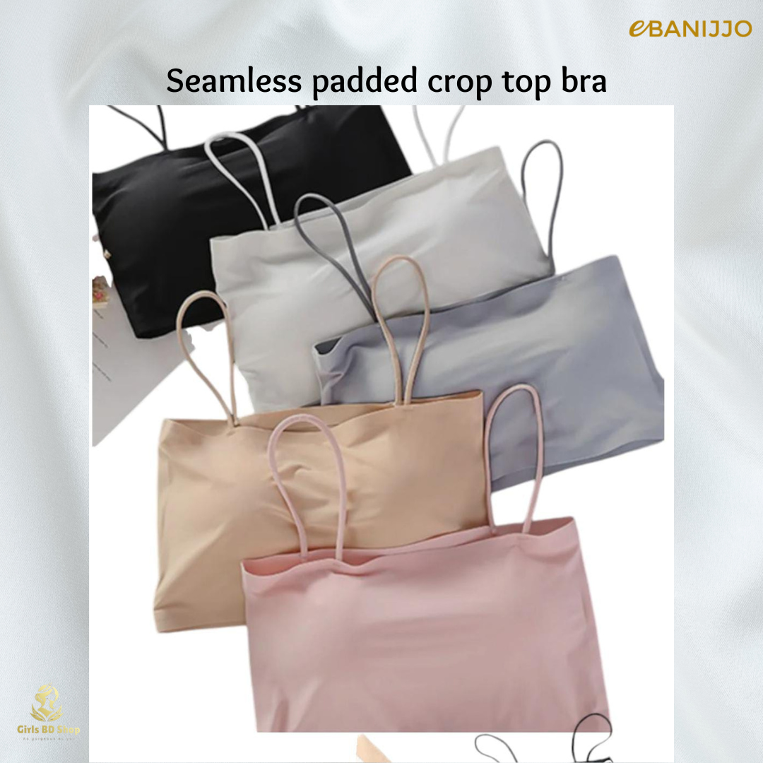 Seamless padded crop top bra