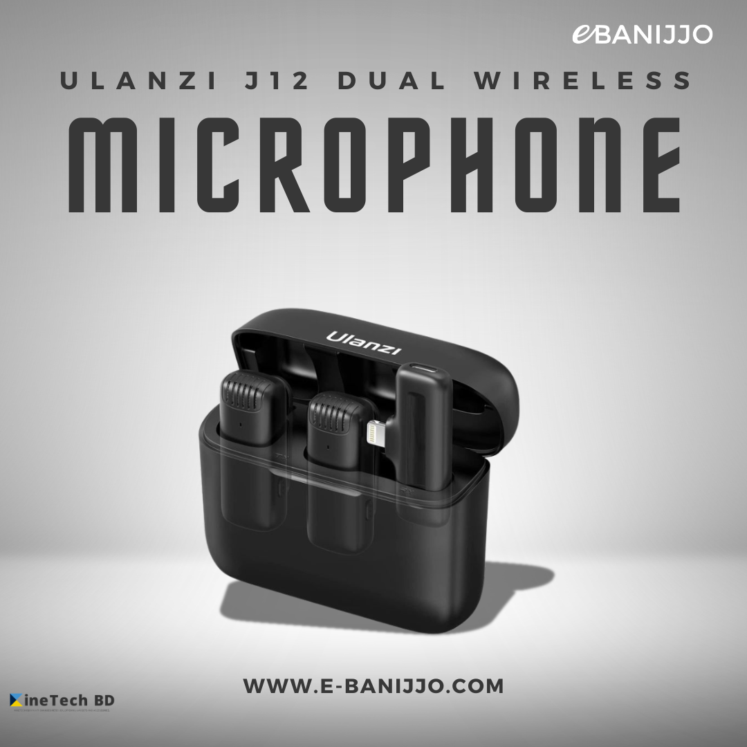 Ulanzi J12 Dual Wireless Microphone For iPhone With Charging Case
