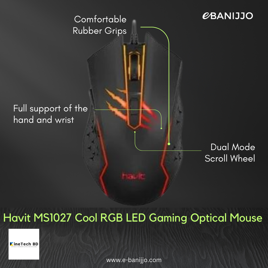 Havit MS1027 Cool RGB LED Gaming Optical Mouse