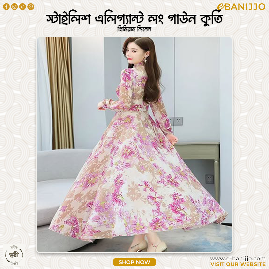 Stylish Elegant Long Gown Kurti