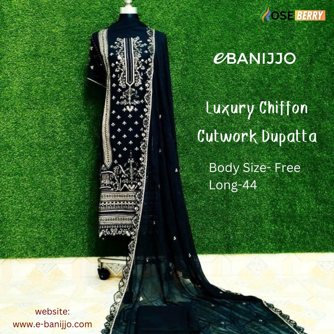 Luxury Chiffon Cutwork Three Piece