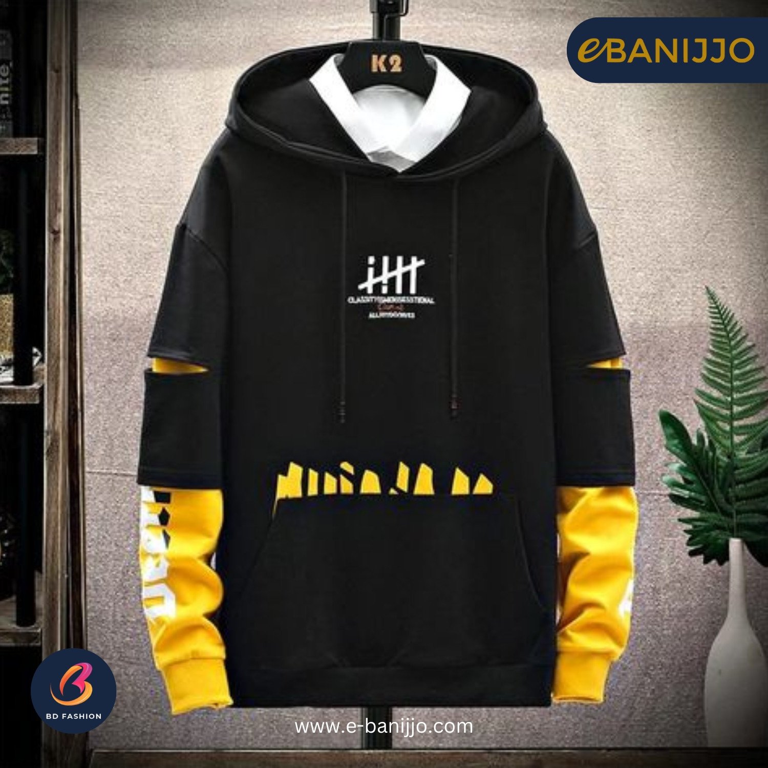 Stylish Color Combined Hoodie