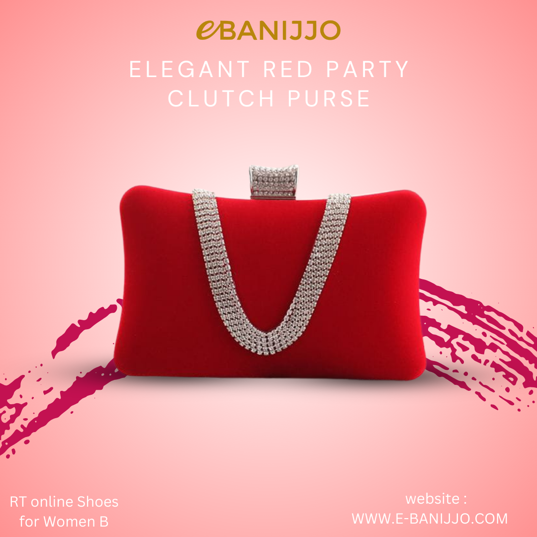 Elegant Red Party Clutch Purse