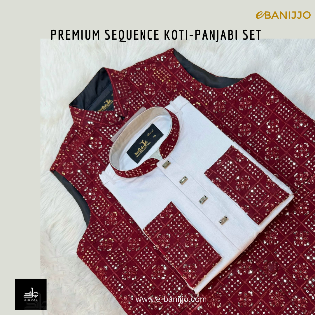 Premium Sequence Koti~Panjabi Set Collection