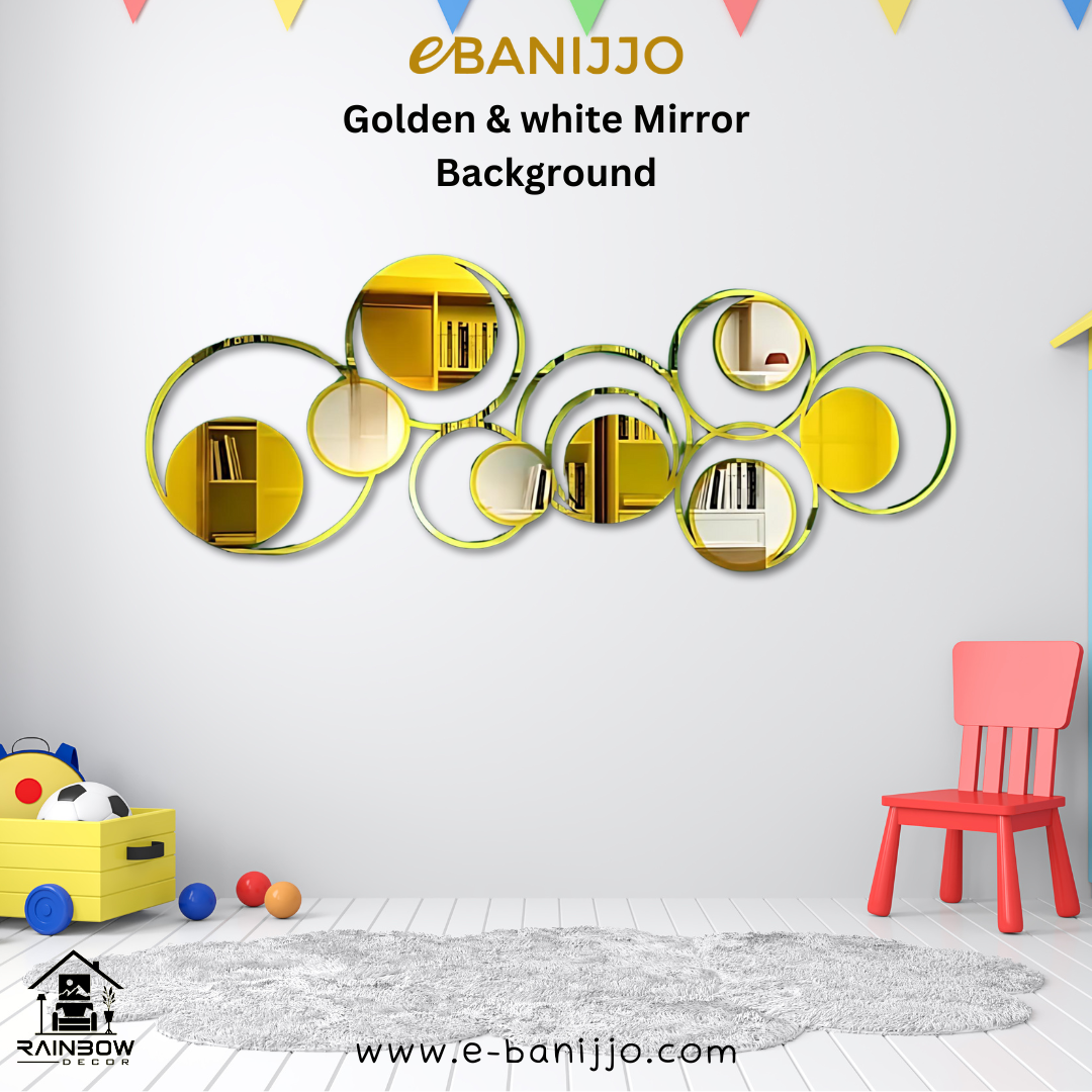 Golden & white Mirror Background