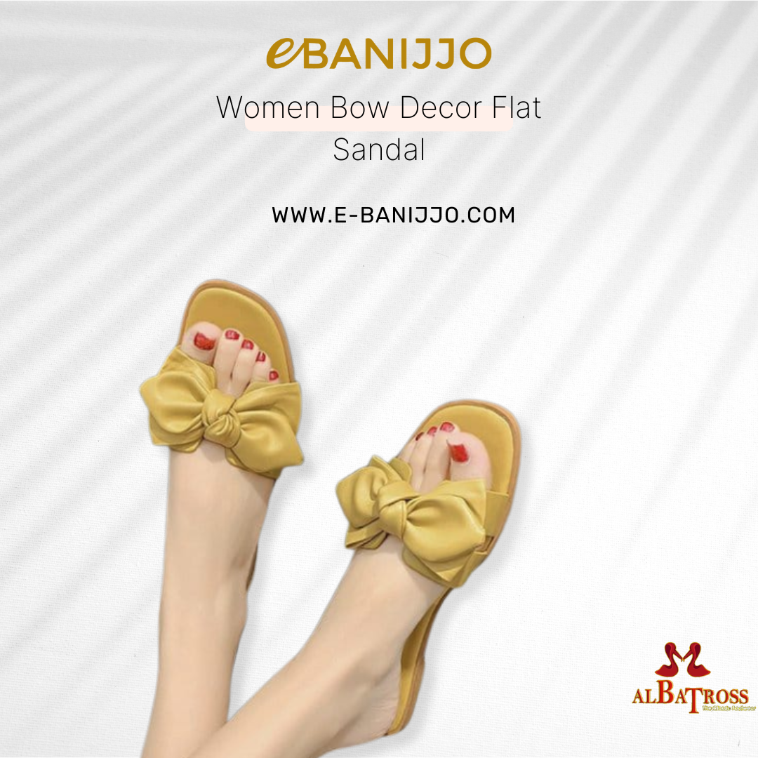 Women Bow Decor Flat Sandal