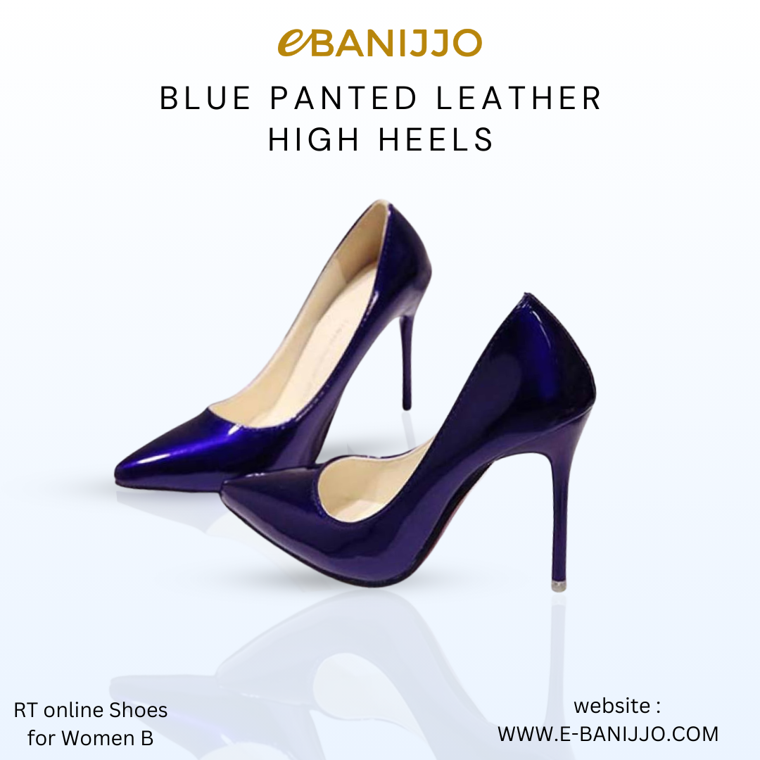 Blue Panted eather High Heels