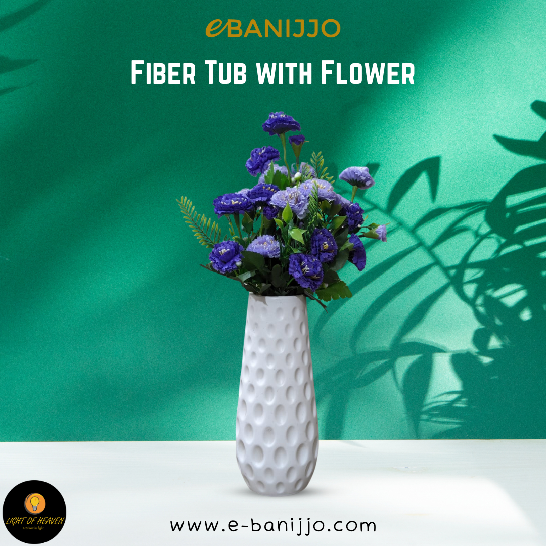 Fiber Tub with flower