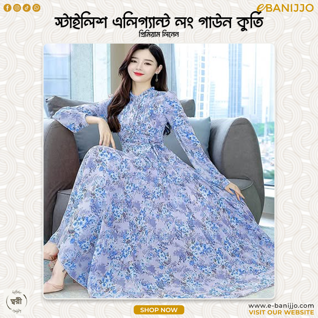 Stylish Elegant Long Gown Kurti