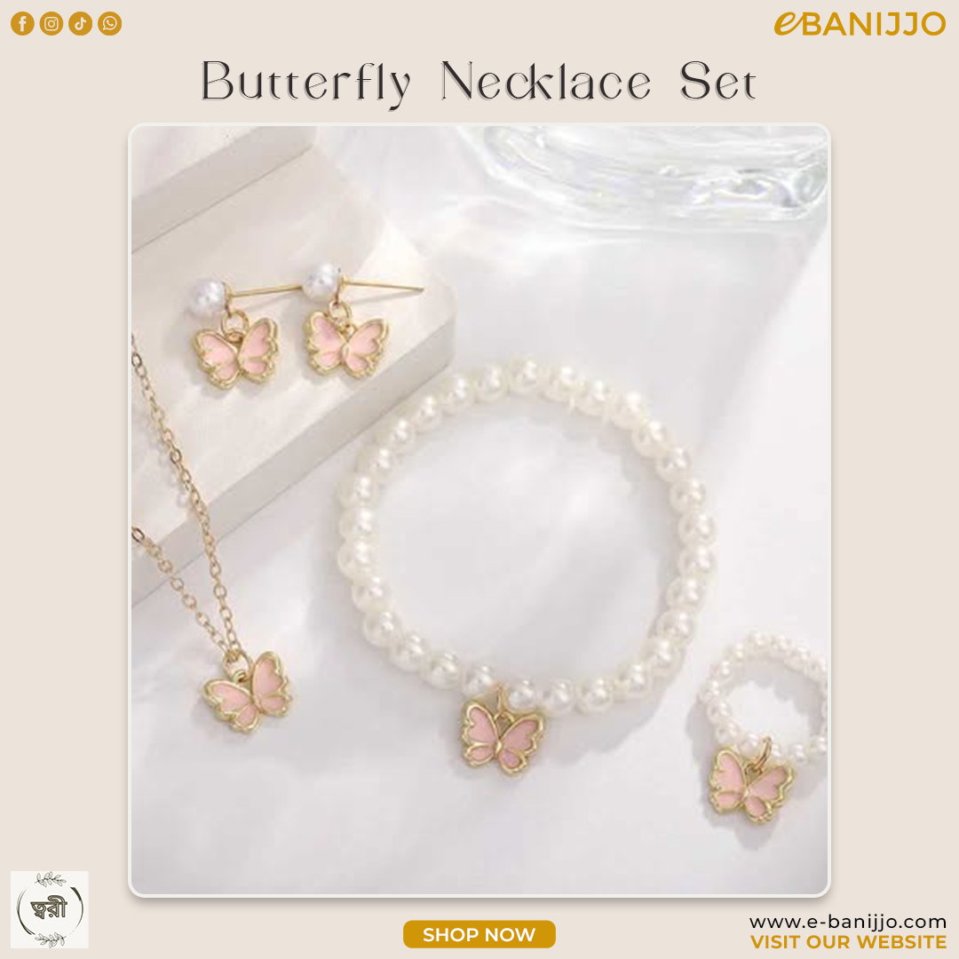 Butterfly necklace set