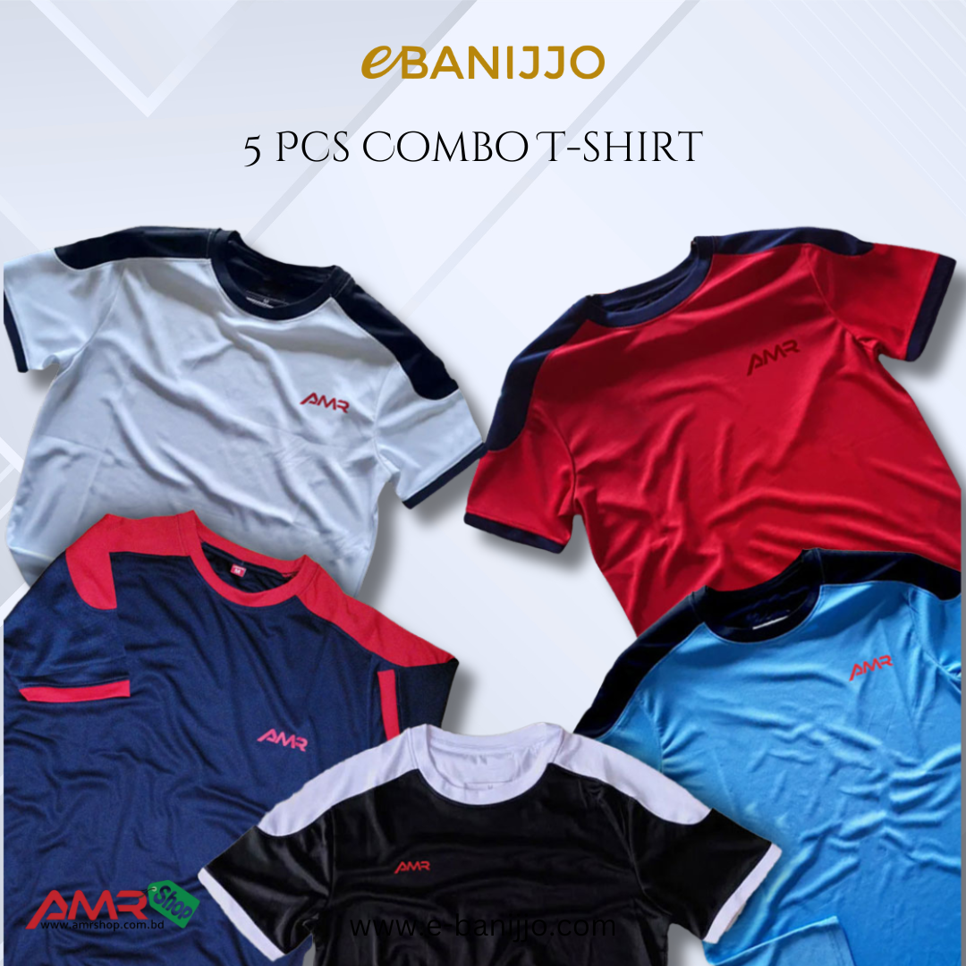 Mesh Fabric T-shirt 5 pcs combo