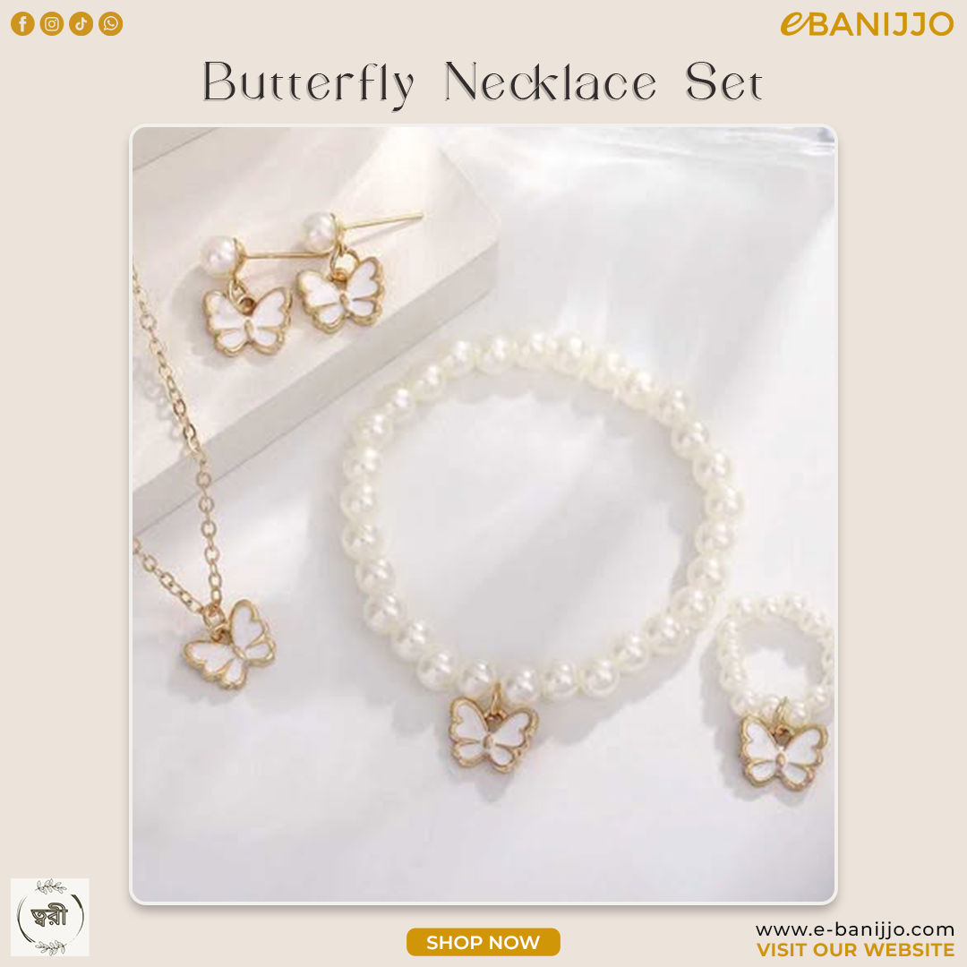 Butterfly necklace set