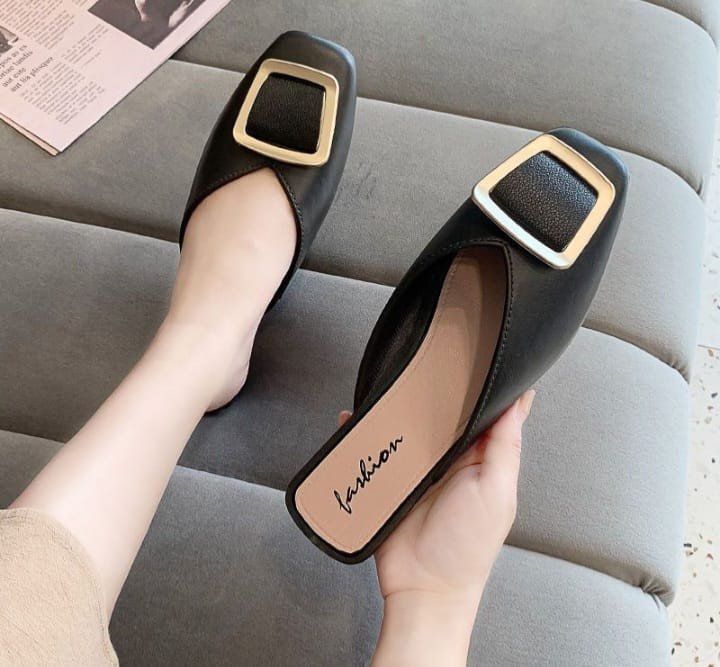 Slide Sandal with Low Heel