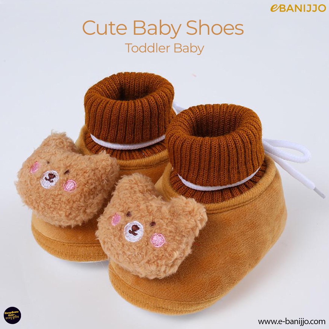 Cute Rabbit Rib Baby Shoes Soft Sole Toddler Baby Shoes Winter Plush Thickened Cotton Shoes