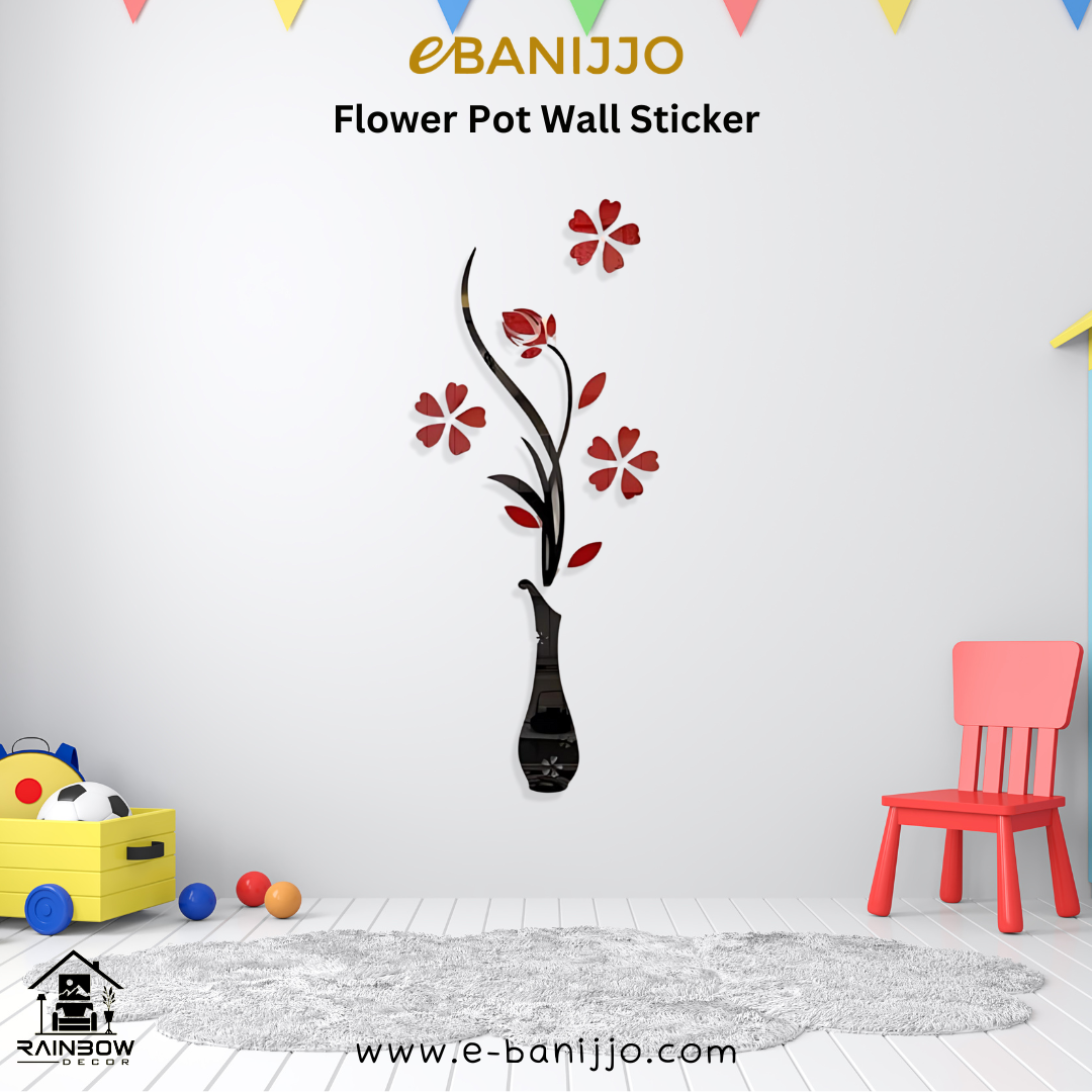 Flower Pot Wall Sticker